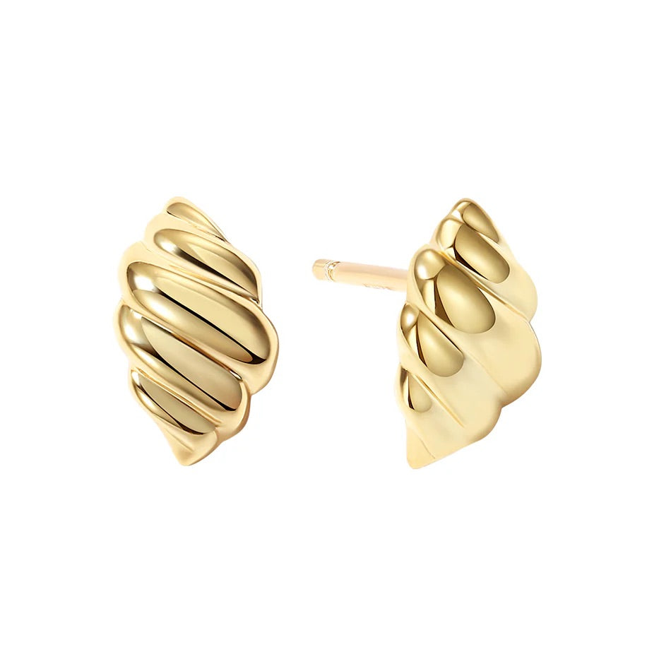 Gold Vermeil Sculpted Shell Studs