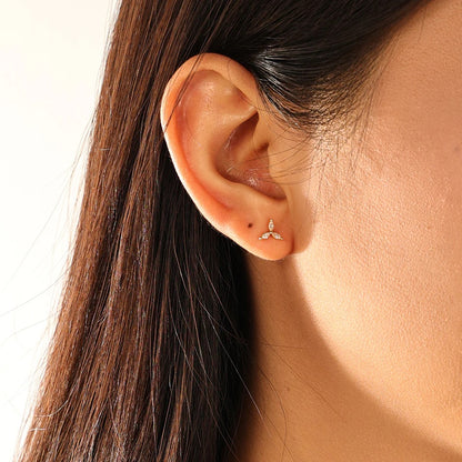 Gold Vermeil Marquise Trio Studs