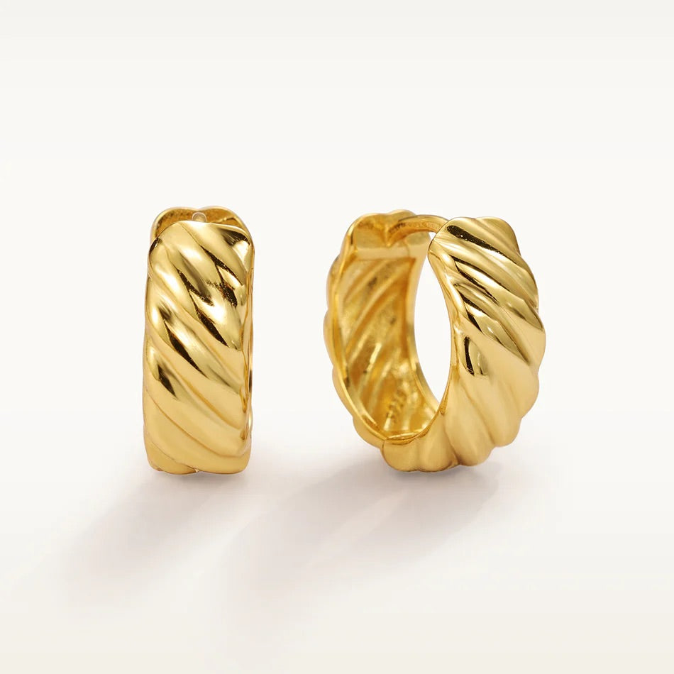 Twisted Gold Vermeil Huggie Earrings